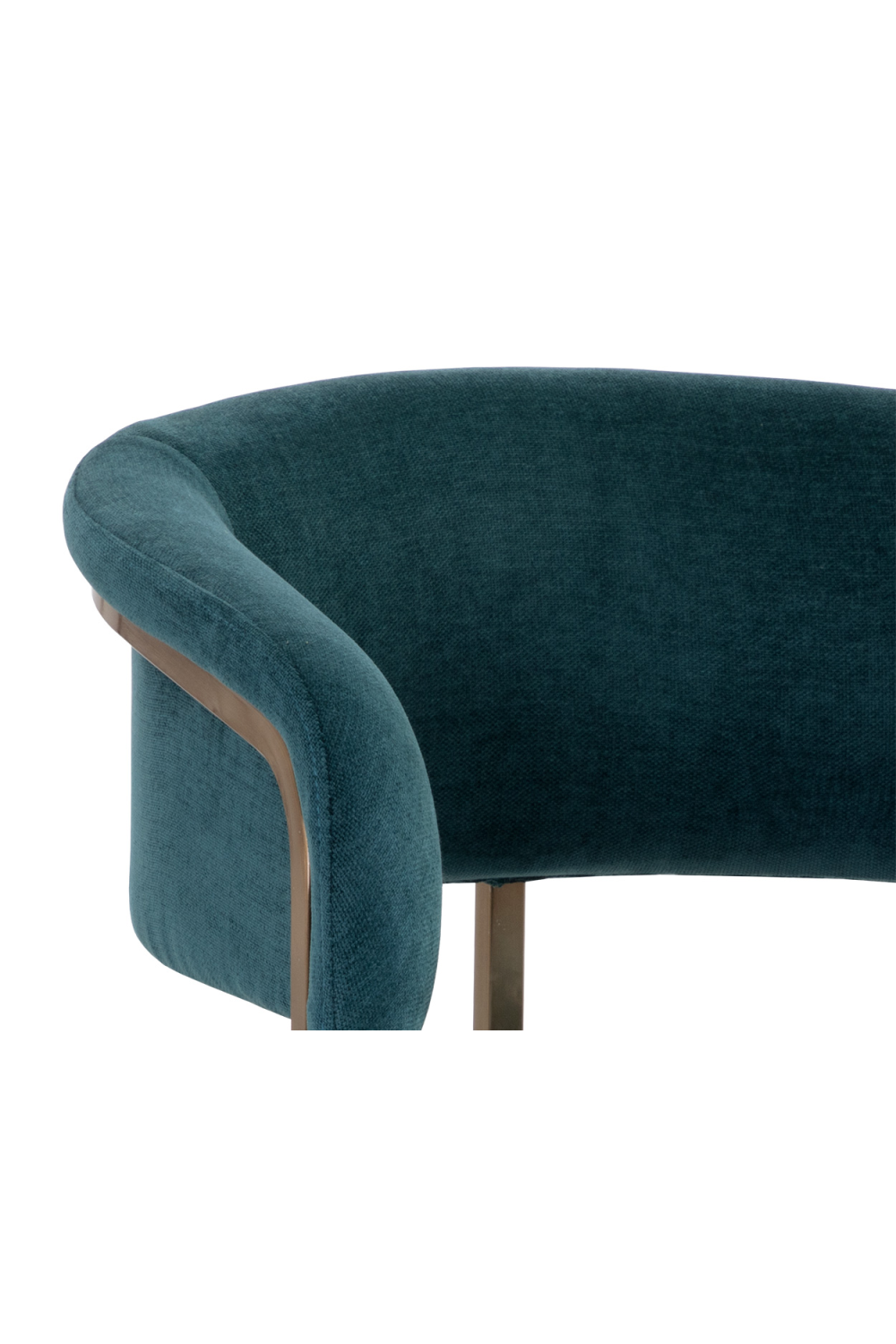 Teal Fabric Cantilever Dining Chair - Gold Frame by Splendido, alternate view 6