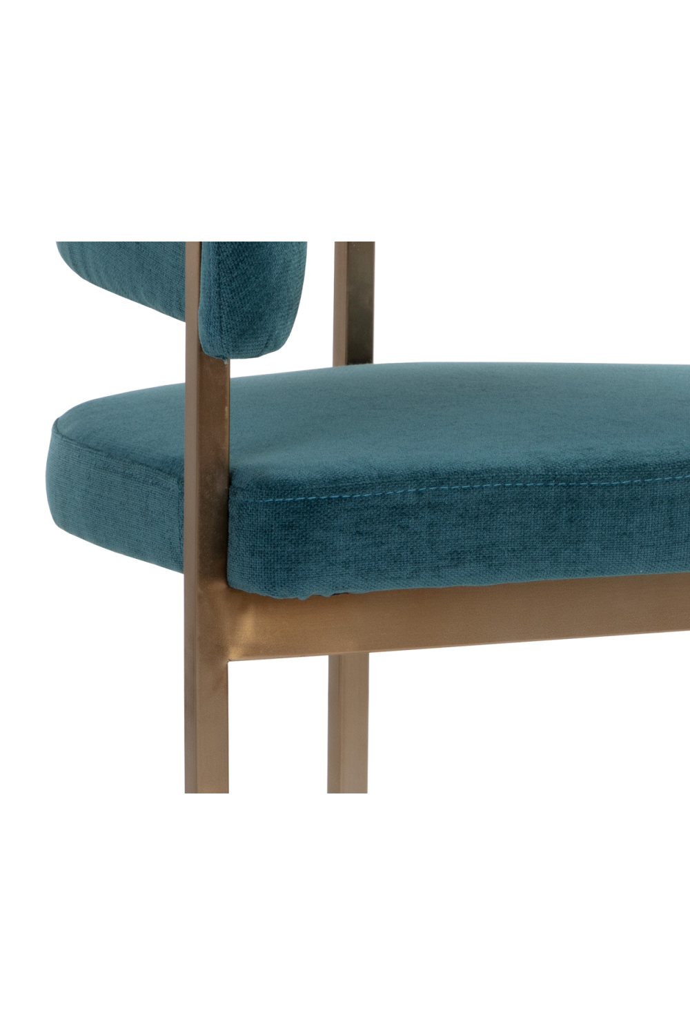 Teal Fabric Cantilever Dining Chair - Gold Frame by Splendido, alternate view 7