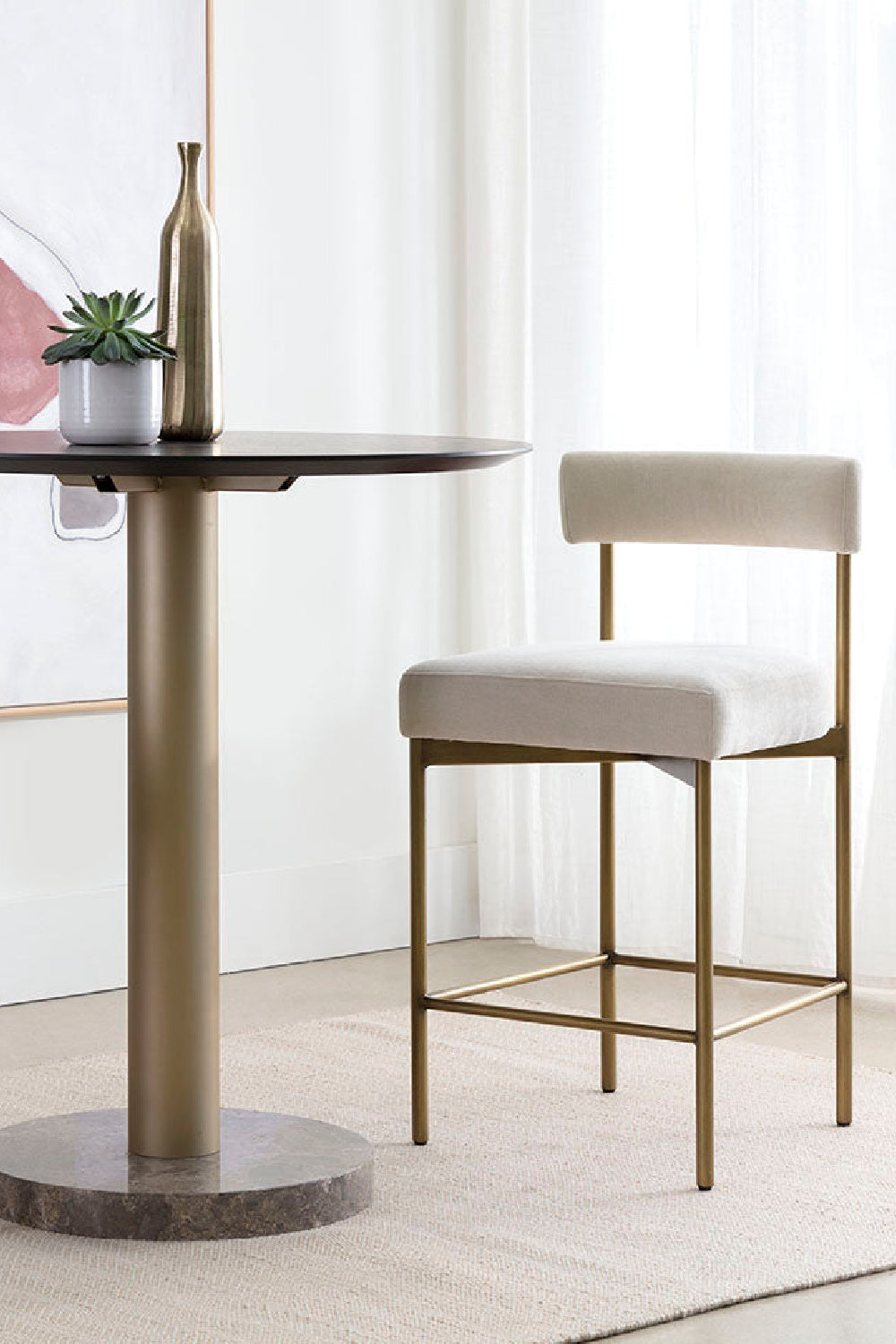 Low Back Fabric Counter Stool by Splendido Seneca Barstool, alternate view 2
