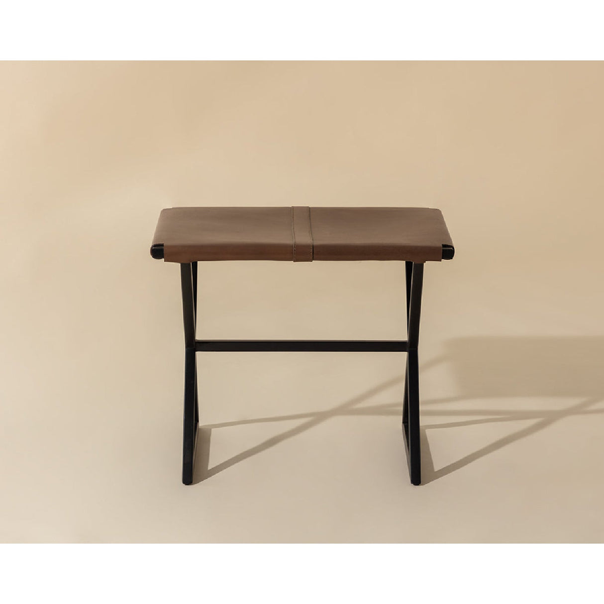 Brown Leather Stool Modern European furniture - - www.oroa.com