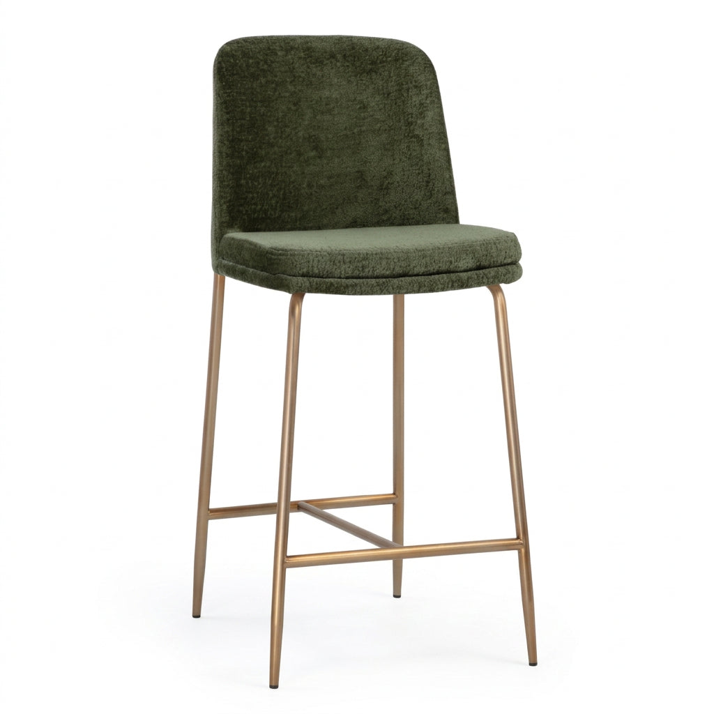 Antique Brass Fabric Counter Stool by Splendido Zeke, alternate view 10
