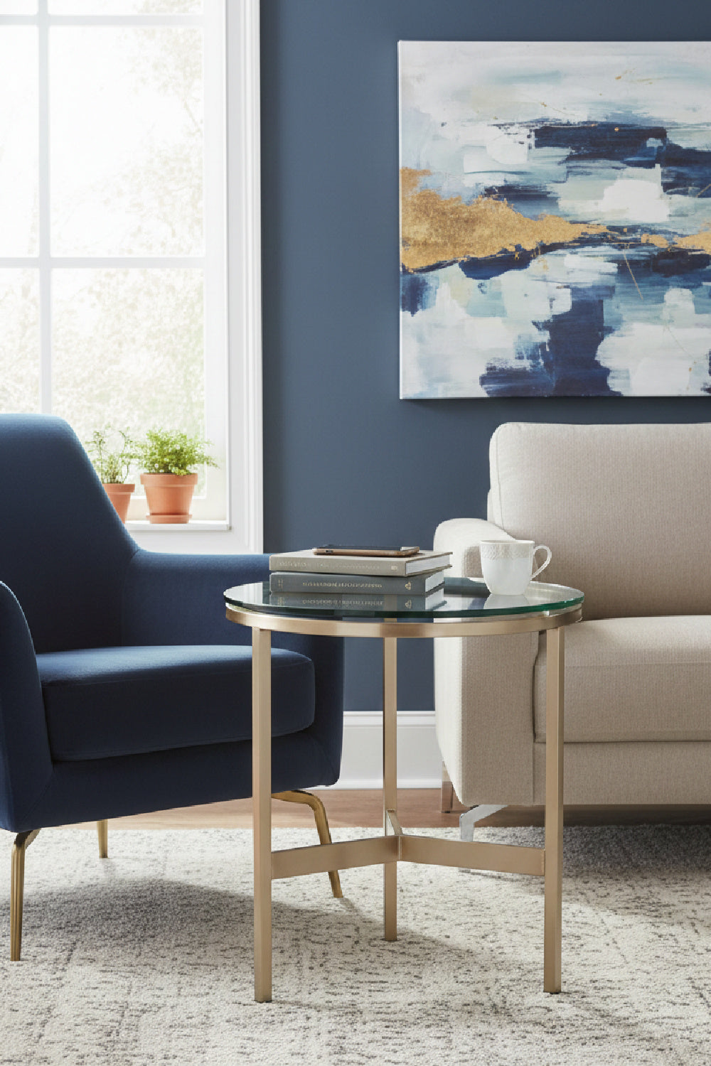 Tempered Glass Round End Table by Splendido Flato Side Table, alternate view 2