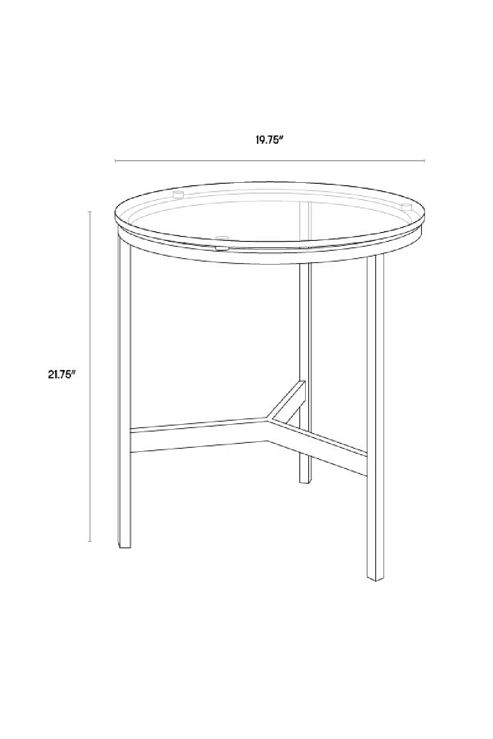 Tempered Glass Round End Table by Splendido Flato Side Table, alternate view 7
