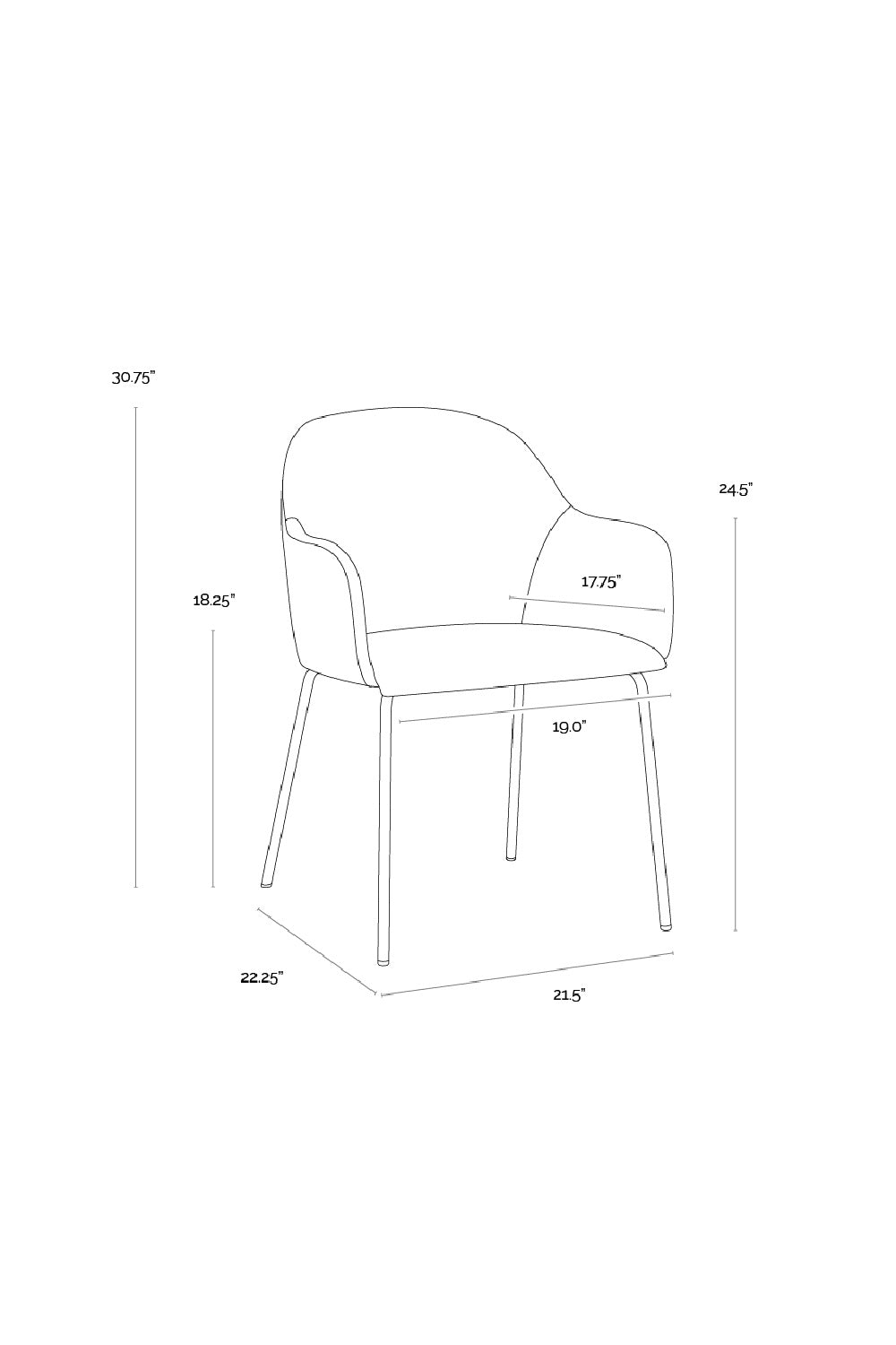 Leather Look Dining Armchair by Splendido Hensley Dining Chair, alternate view 19