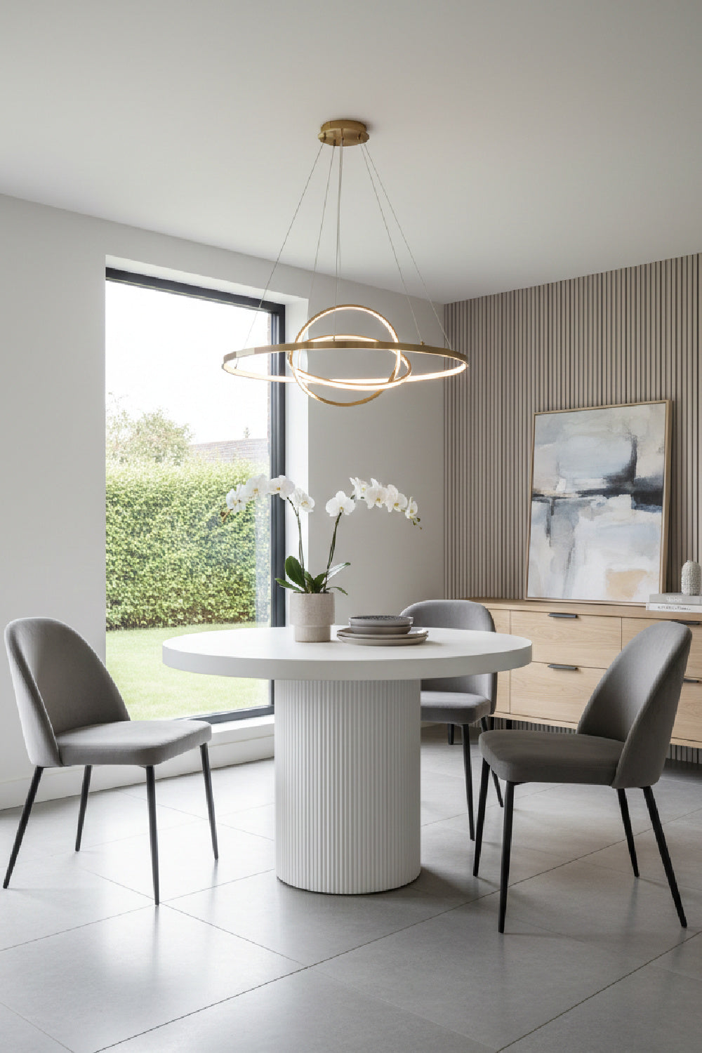 White Concrete Indoor/Outdoor Dining Table by Splendido Nicolette, alternate view 5