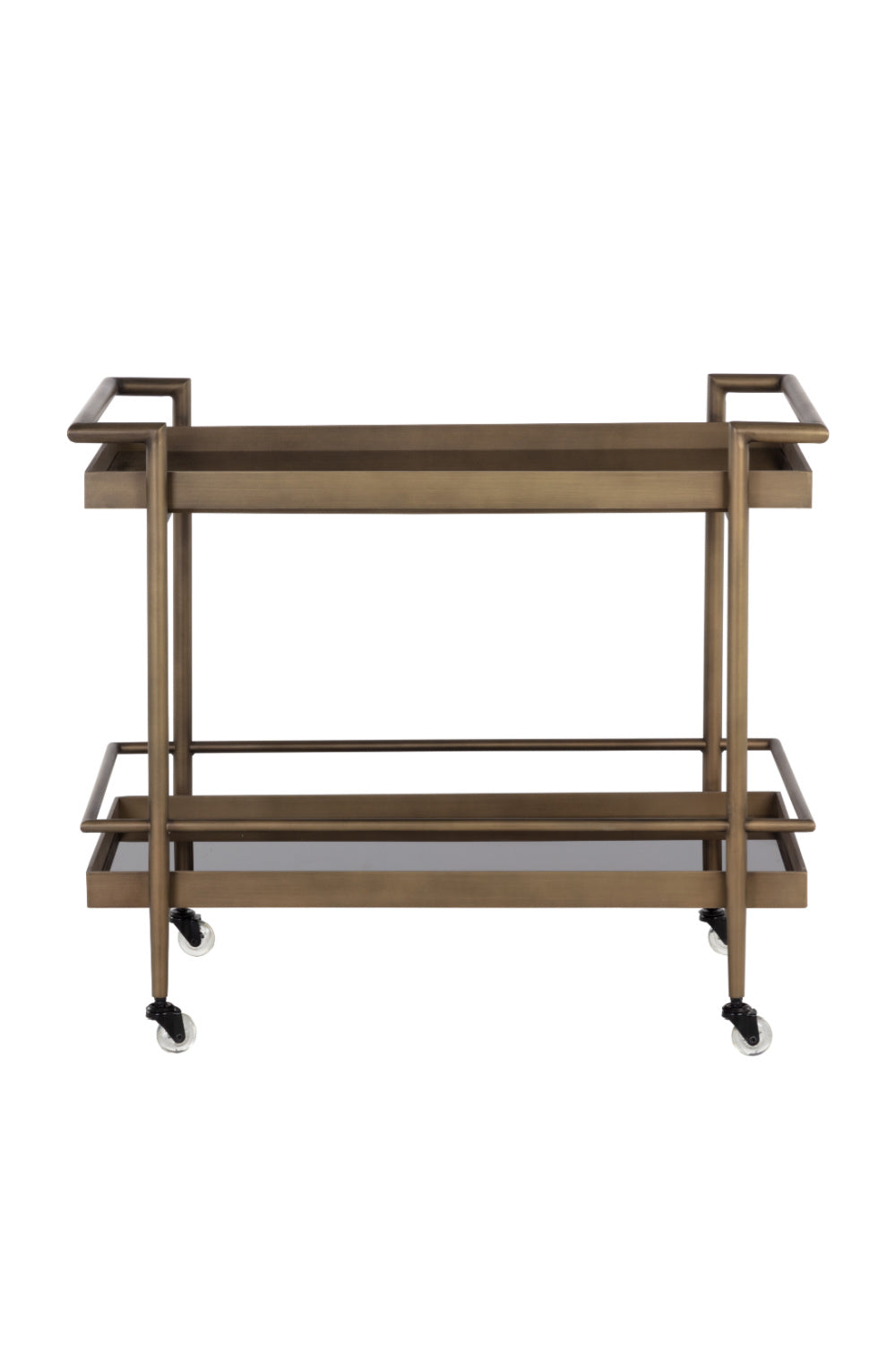 Black Glass Shelves Bar Cart by Splendido Livingston Trolley