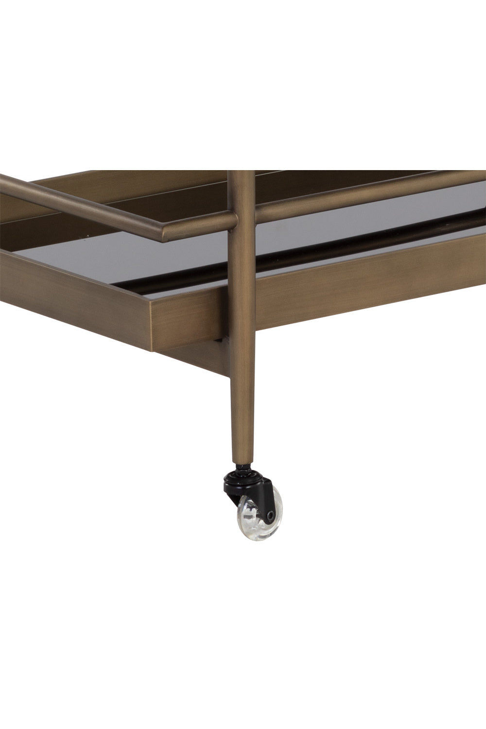 Black Glass Shelves Bar Cart by Splendido Livingston Trolley, alternate view 5