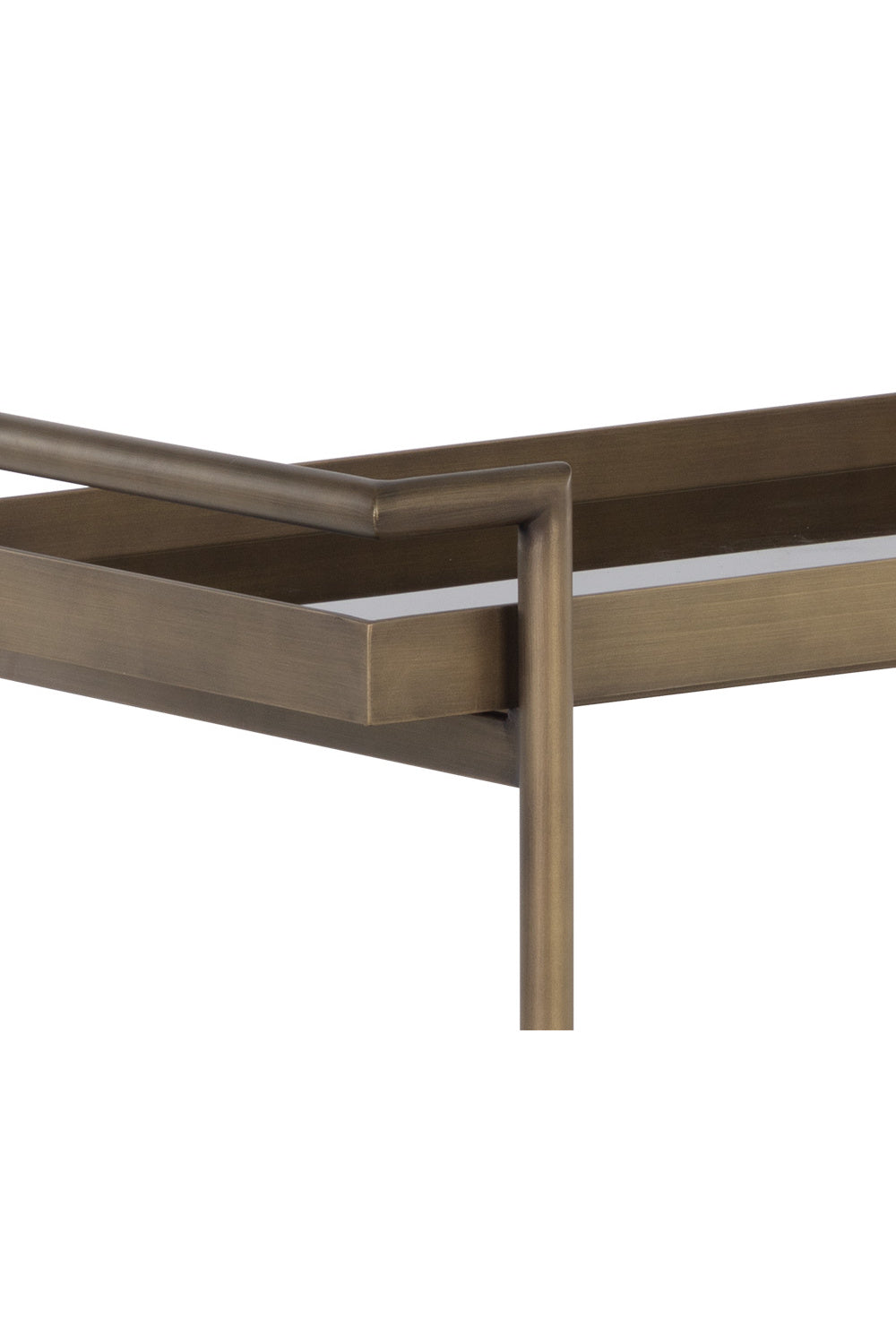 Black Glass Shelves Bar Cart by Splendido Livingston Trolley, alternate view 6
