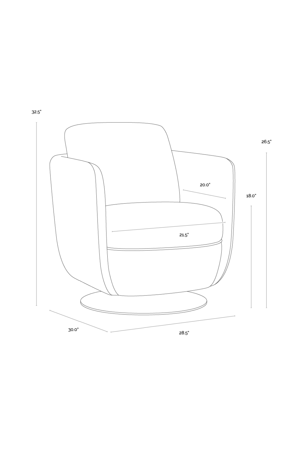 Gold Base Swivel Lounge Chair by Splendido Gilley Accent Chair, alternate view 10