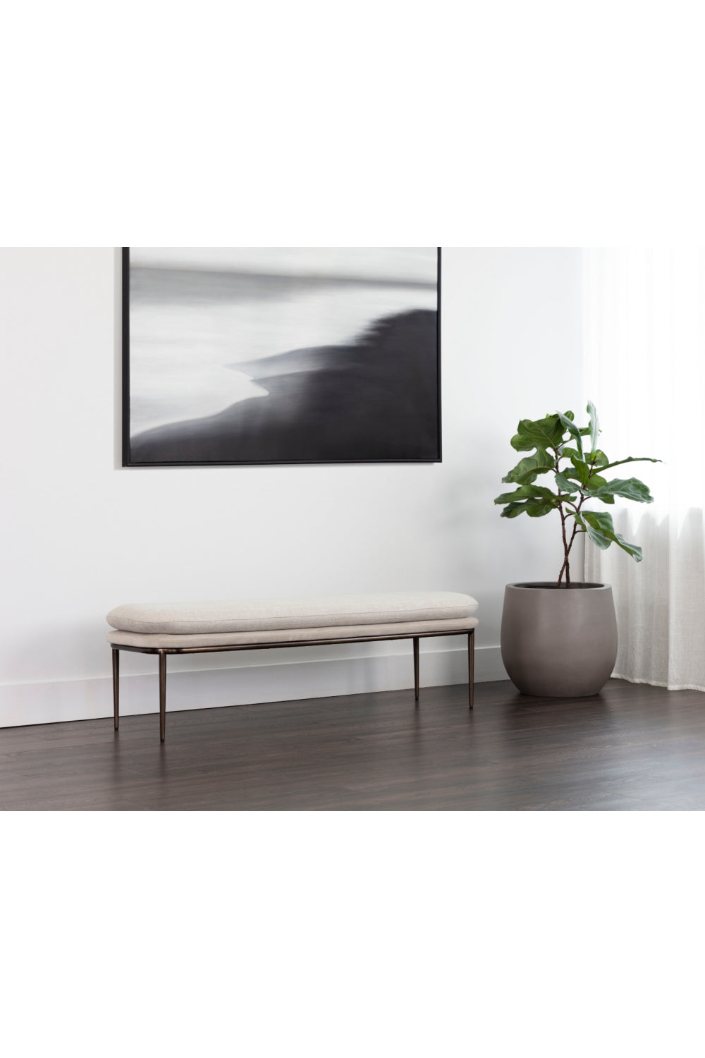 Cream Padded Bench by Splendido Koffi, alternate view 5