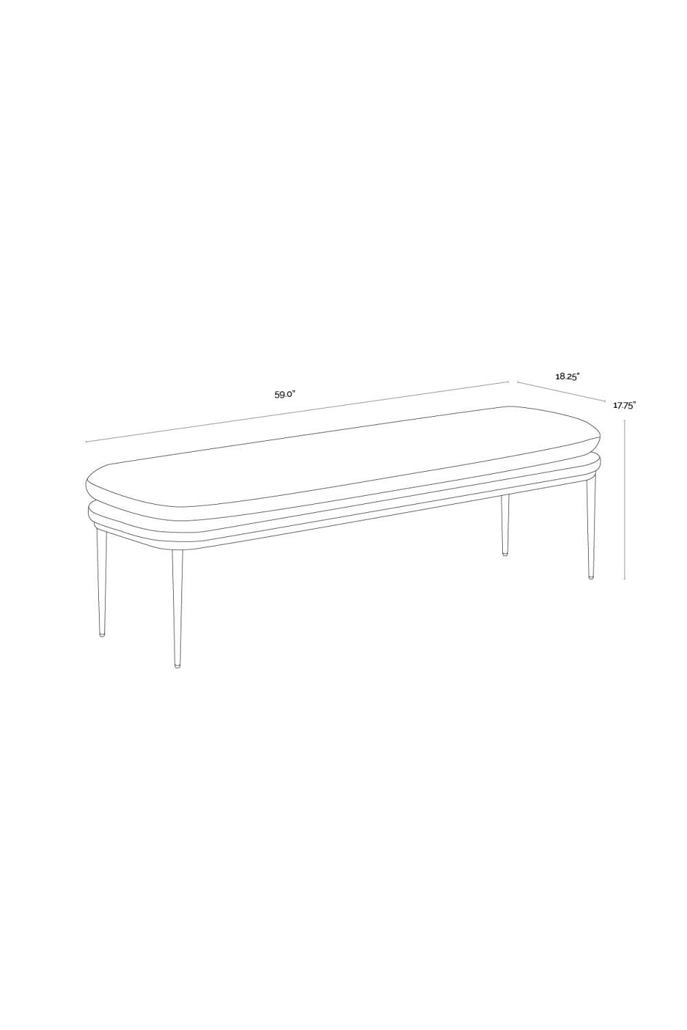 Cream Padded Bench by Splendido Koffi, alternate view 6