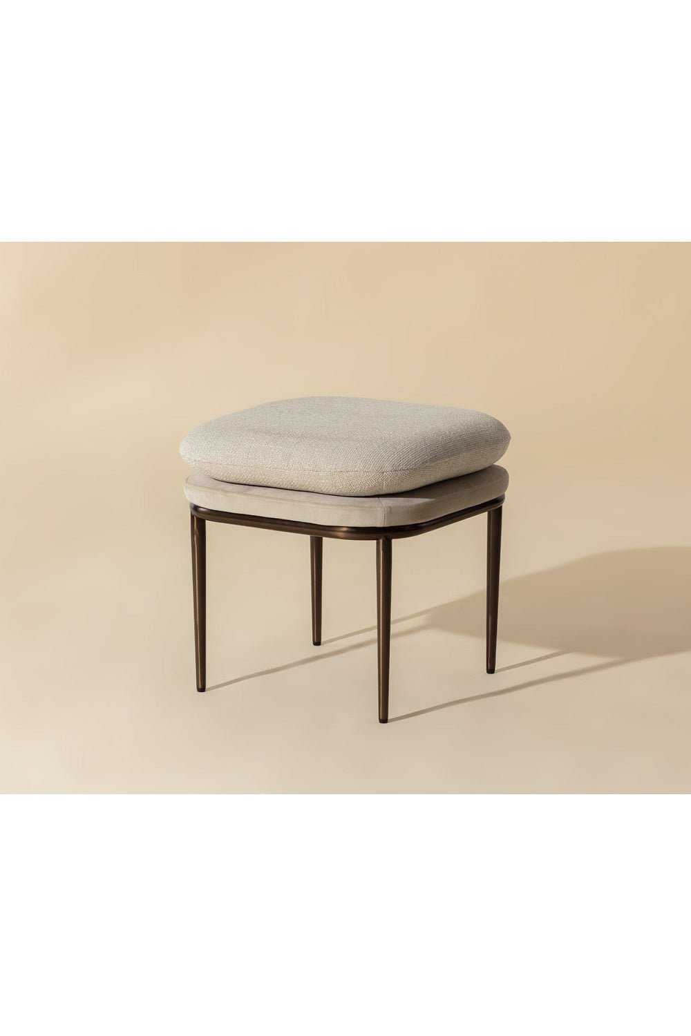 Cream Padded Stool by Splendido Koffi Accent Stool, alternate view 6