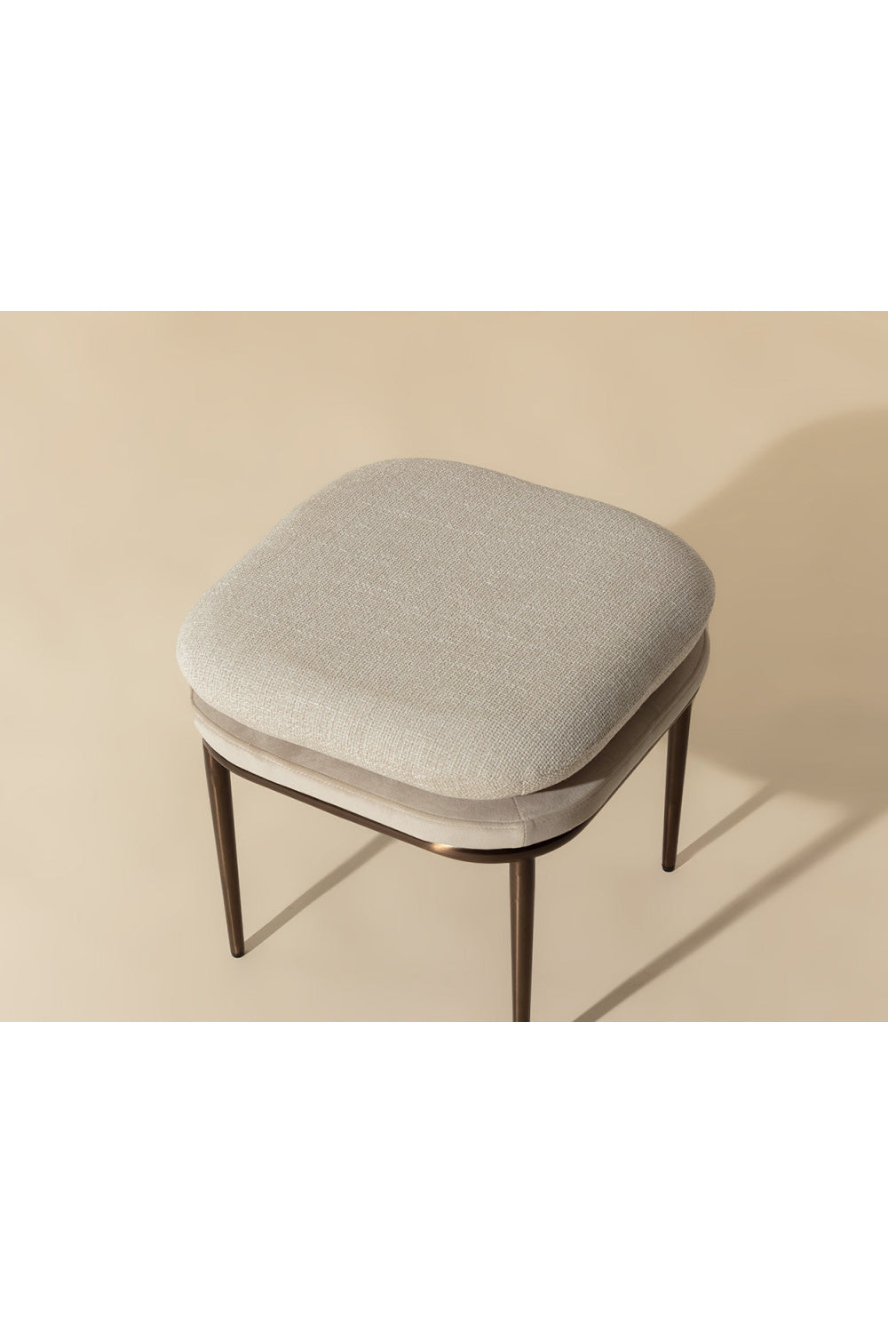 Cream Padded Stool by Splendido Koffi Accent Stool, alternate view 7