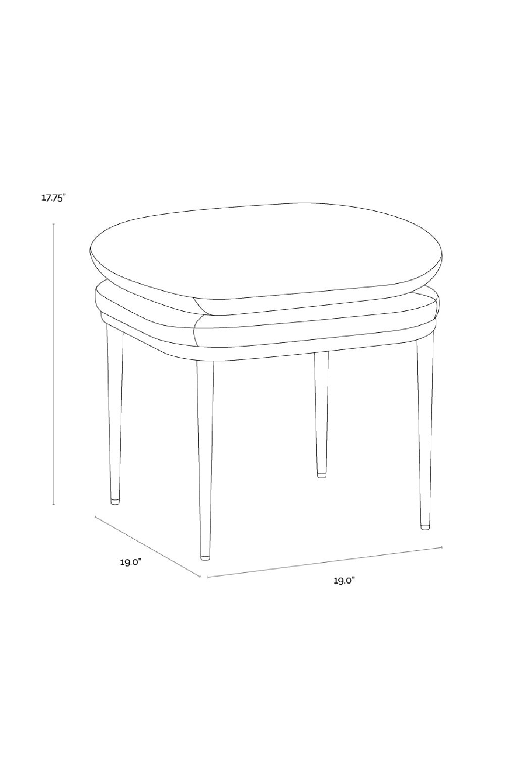 Cream Padded Stool by Splendido Koffi Accent Stool, alternate view 9
