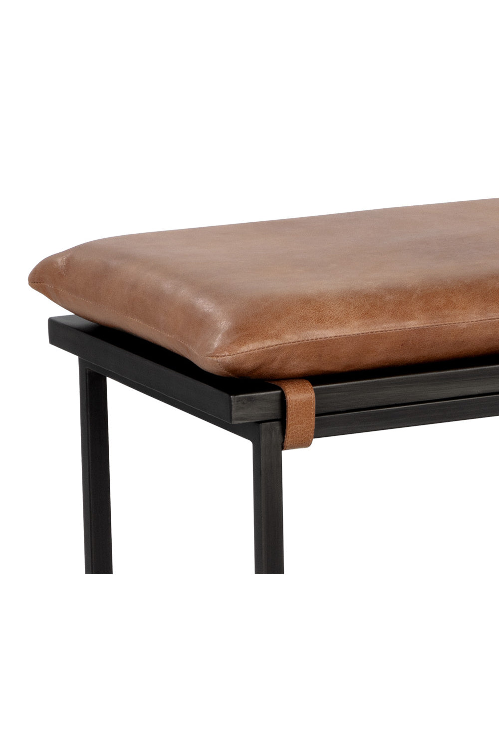 Tan Leather Bench by Splendido Zancor, alternate view 4