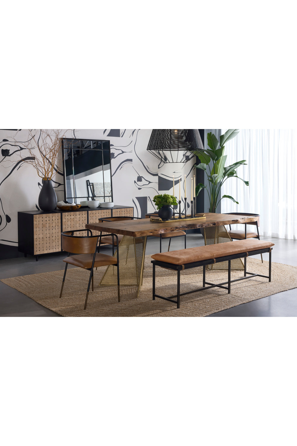 Tan Leather Bench by Splendido Zancor, alternate view 6