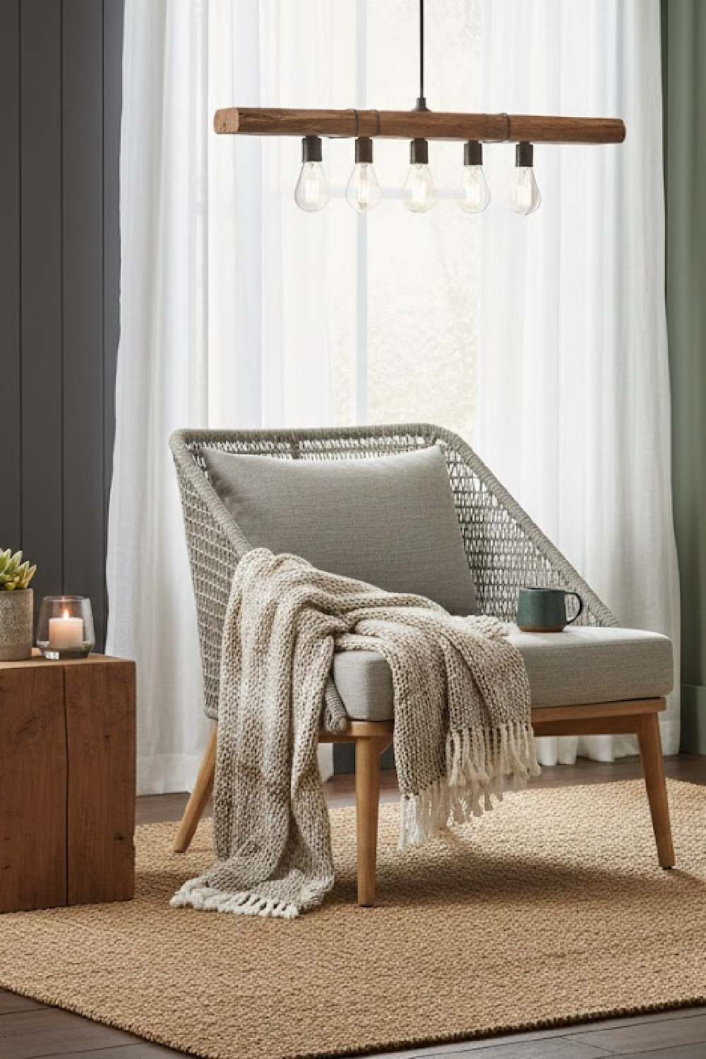 Woven Back Indoor/Outdoor Lounge Chair by Splendido Andria Accent Chair, alternate view 2