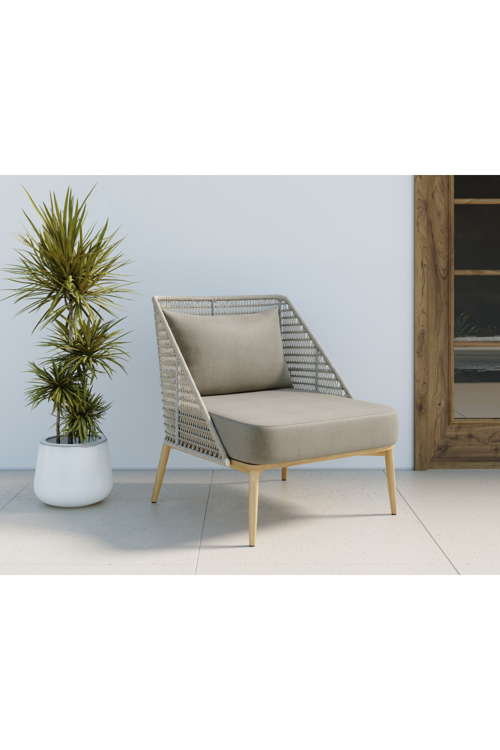 Woven Back Indoor/Outdoor Lounge Chair by Splendido Andria Accent Chair, alternate view 9