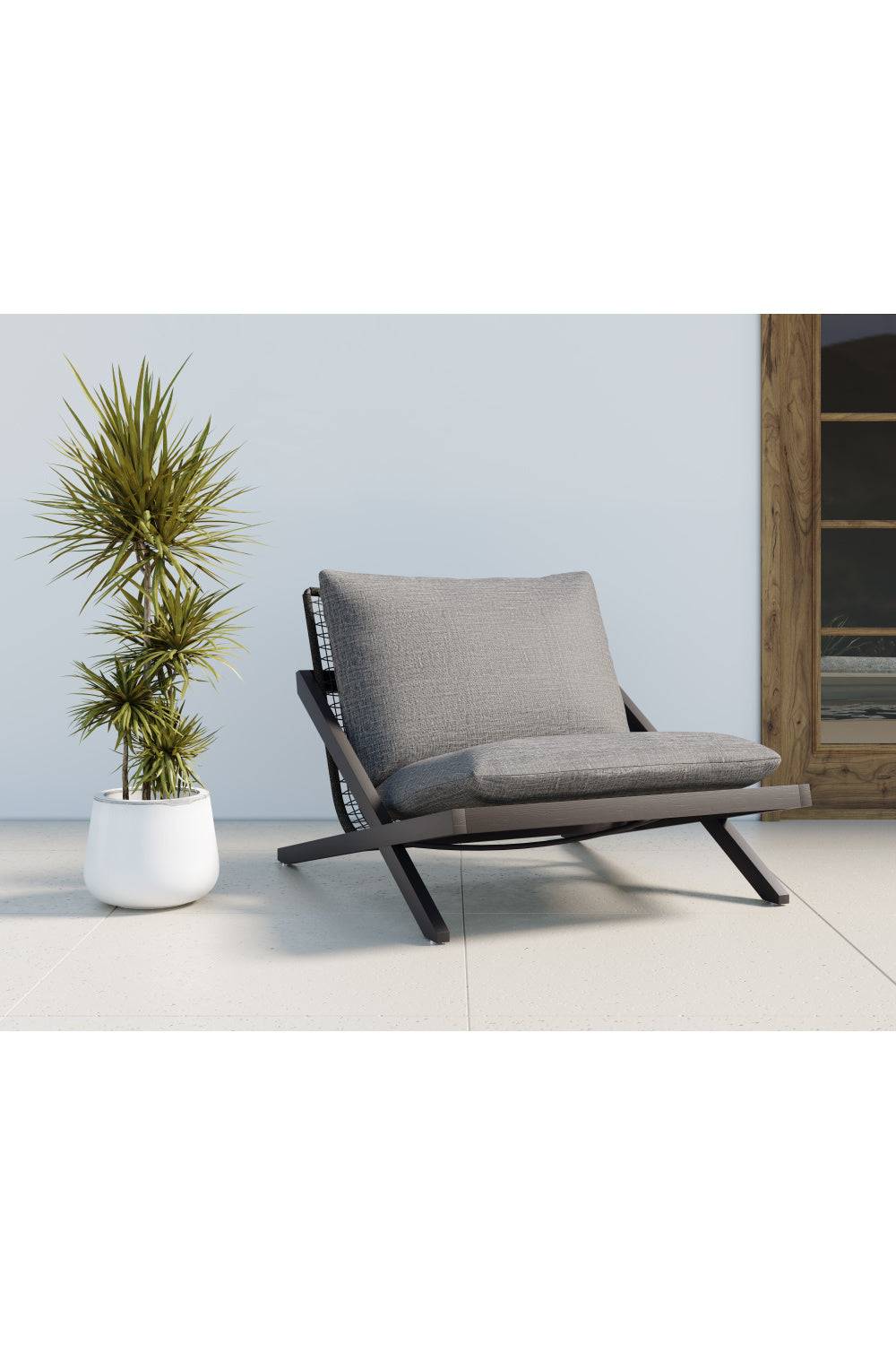 Teak Framed Indoor/Outdoor Lounge Chair by Splendido Bari Accent Chair, alternate view 16