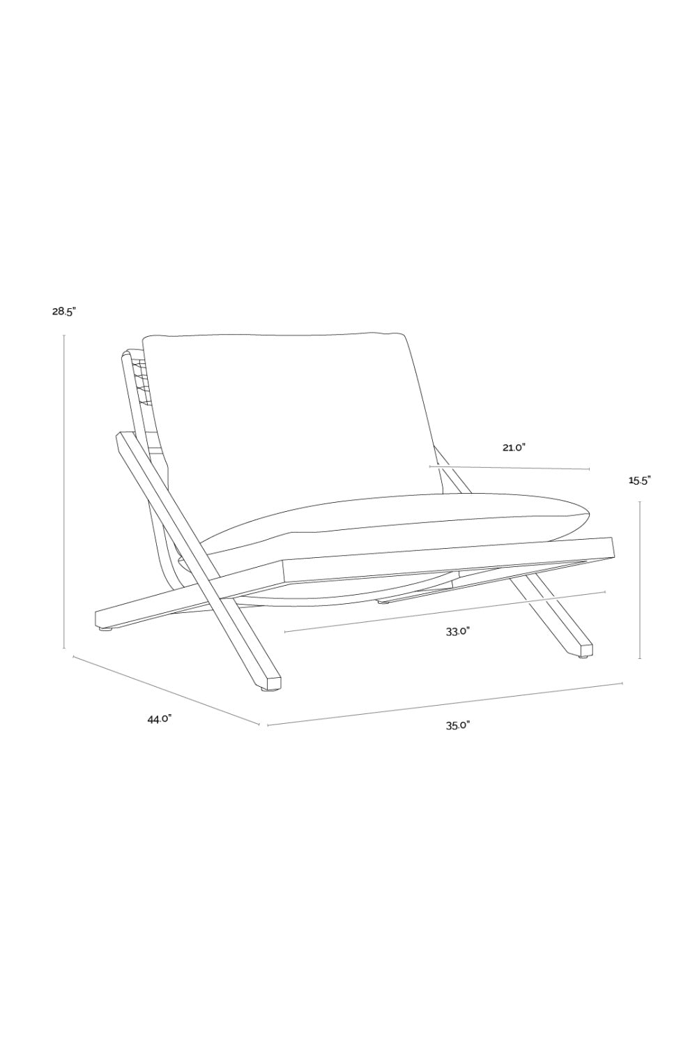 Teak Framed Indoor/Outdoor Lounge Chair by Splendido Bari Accent Chair, alternate view 17