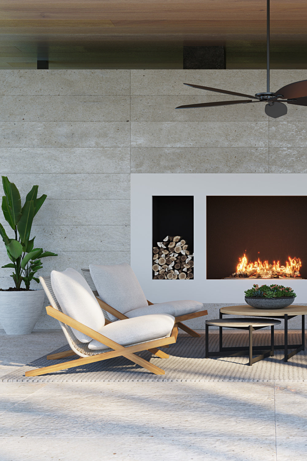 Teak Framed Indoor/Outdoor Lounge Chair by Splendido Bari Accent Chair, alternate view 2