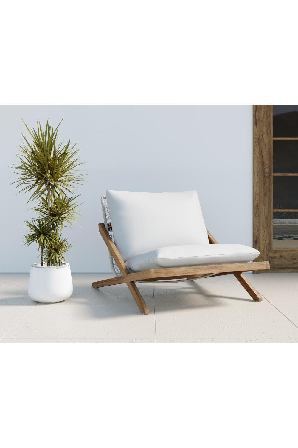 Teak Framed Indoor/Outdoor Lounge Chair by Splendido Bari Accent Chair, alternate view 9
