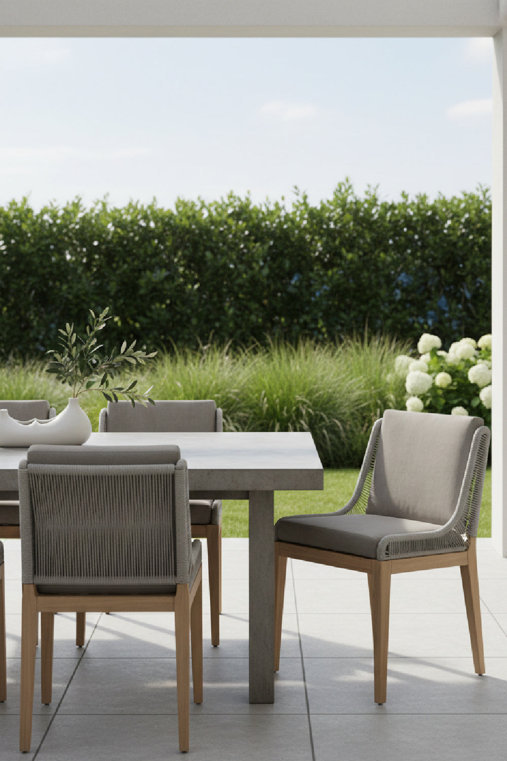 Contemporary Indoor/Outdoor Teak & Woven Dining Chair by Splendido Sorrento Outdoor Dining Chair, alternate view 13
