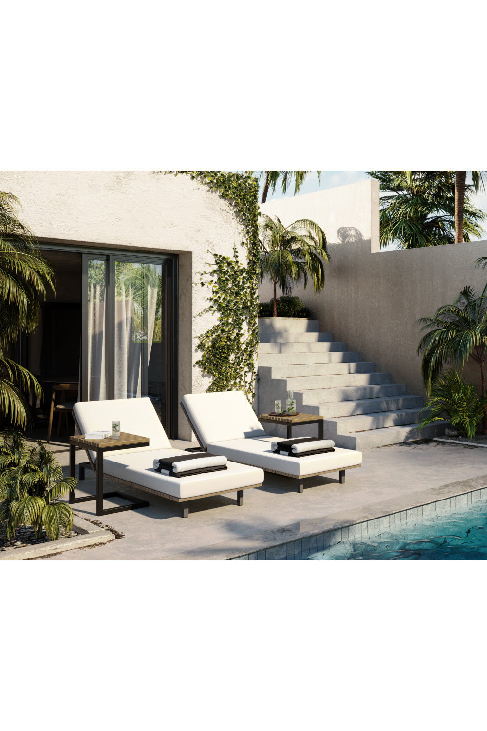 C-Shaped Teak Indoor/Outdoor End Table by Splendido Geneve Side Table, alternate view 10