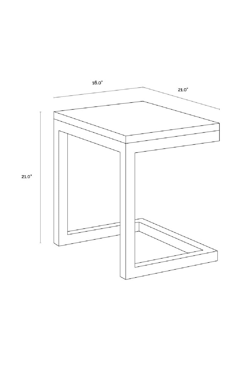 C-Shaped Teak Indoor/Outdoor End Table by Splendido Geneve Side Table, alternate view 12
