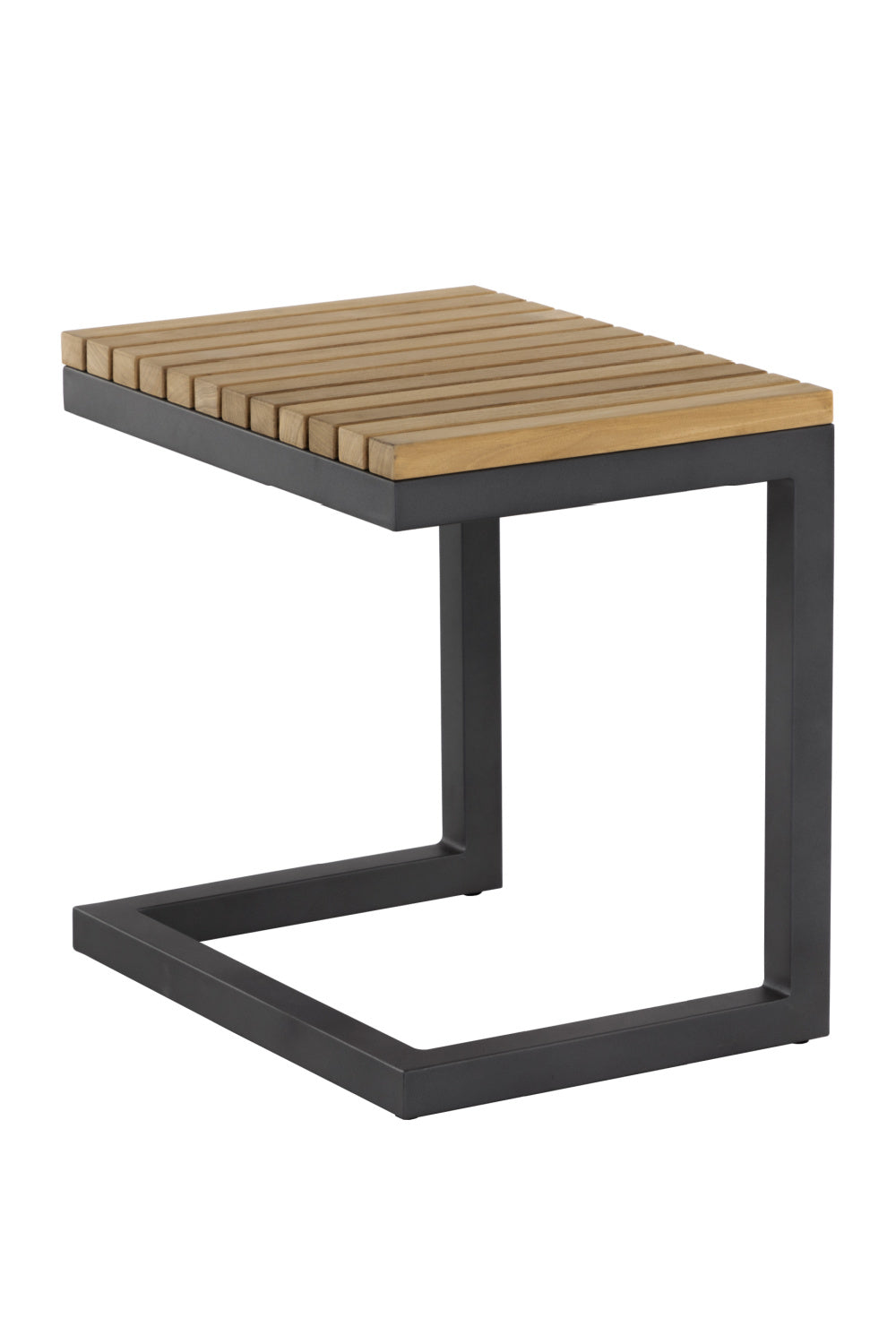 C-Shaped Teak Indoor/Outdoor End Table by Splendido Geneve Side Table, alternate view 3
