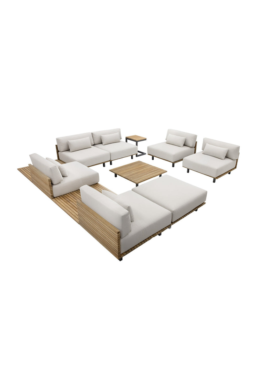 C-Shaped Teak Indoor/Outdoor End Table by Splendido Geneve Side Table, alternate view 7