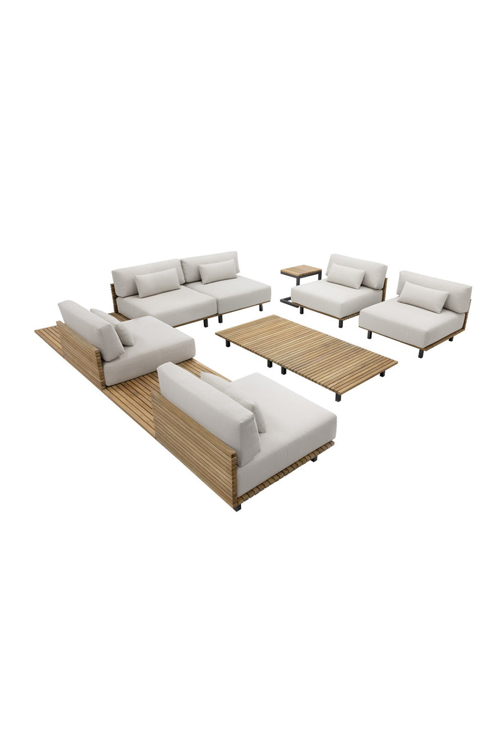 C-Shaped Teak Indoor/Outdoor End Table by Splendido Geneve Side Table, alternate view 8