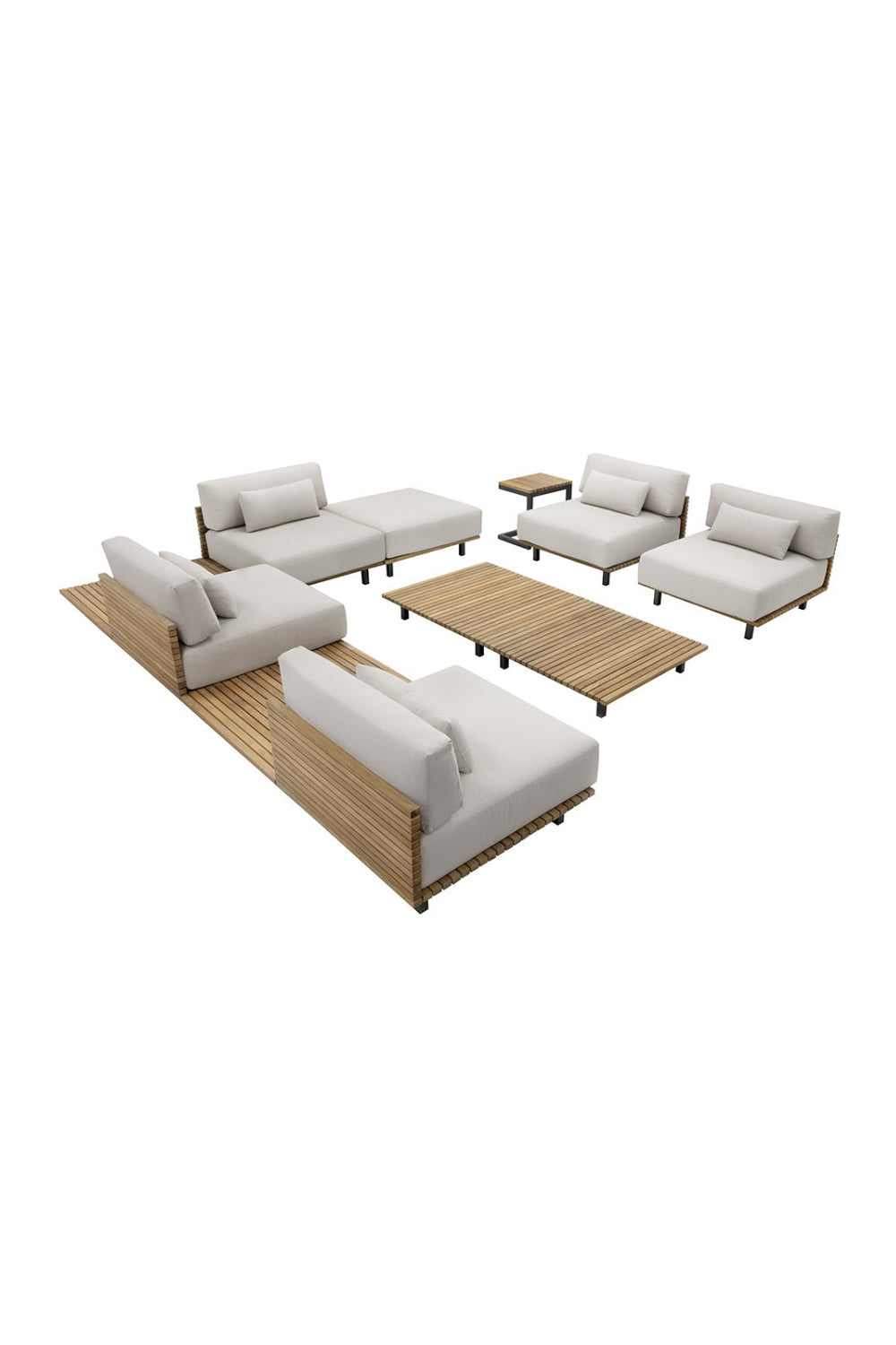 C-Shaped Teak Indoor/Outdoor End Table by Splendido Geneve Side Table, alternate view 9