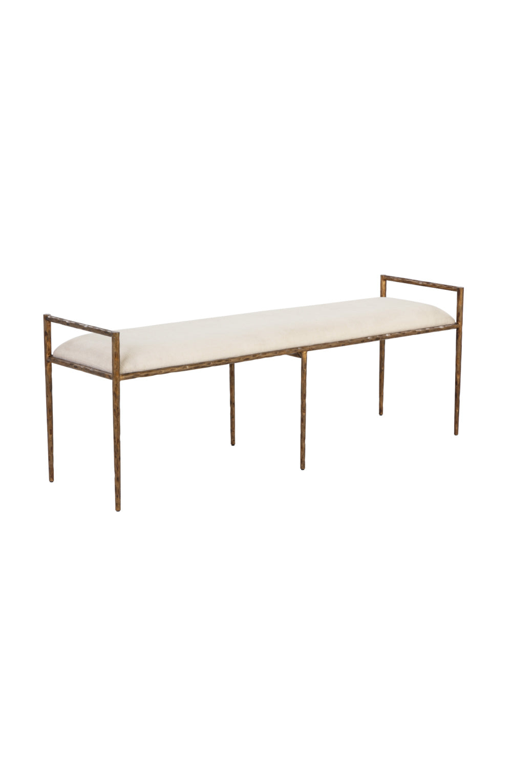 Gold Framed White Bench by Splendido Esai