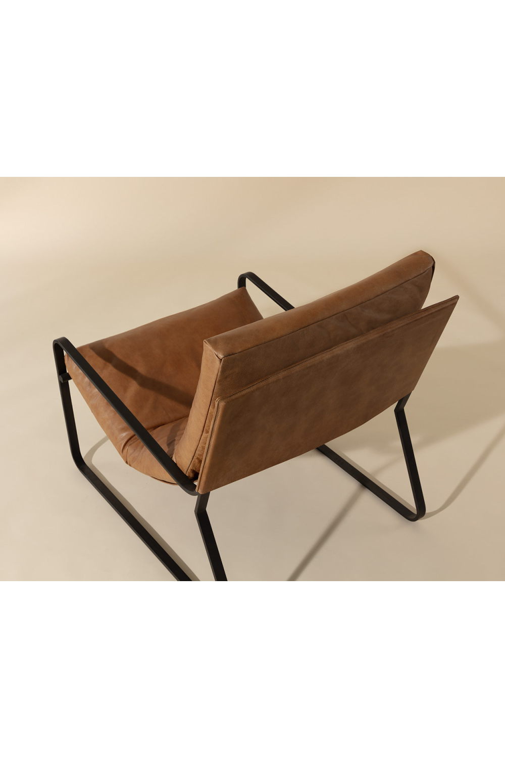 Scooped Leather Lounge Chair by Splendido Zancor Accent Chair, alternate view 14