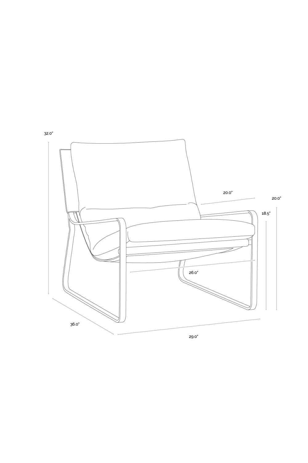 Scooped Leather Lounge Chair by Splendido Zancor Accent Chair, alternate view 9