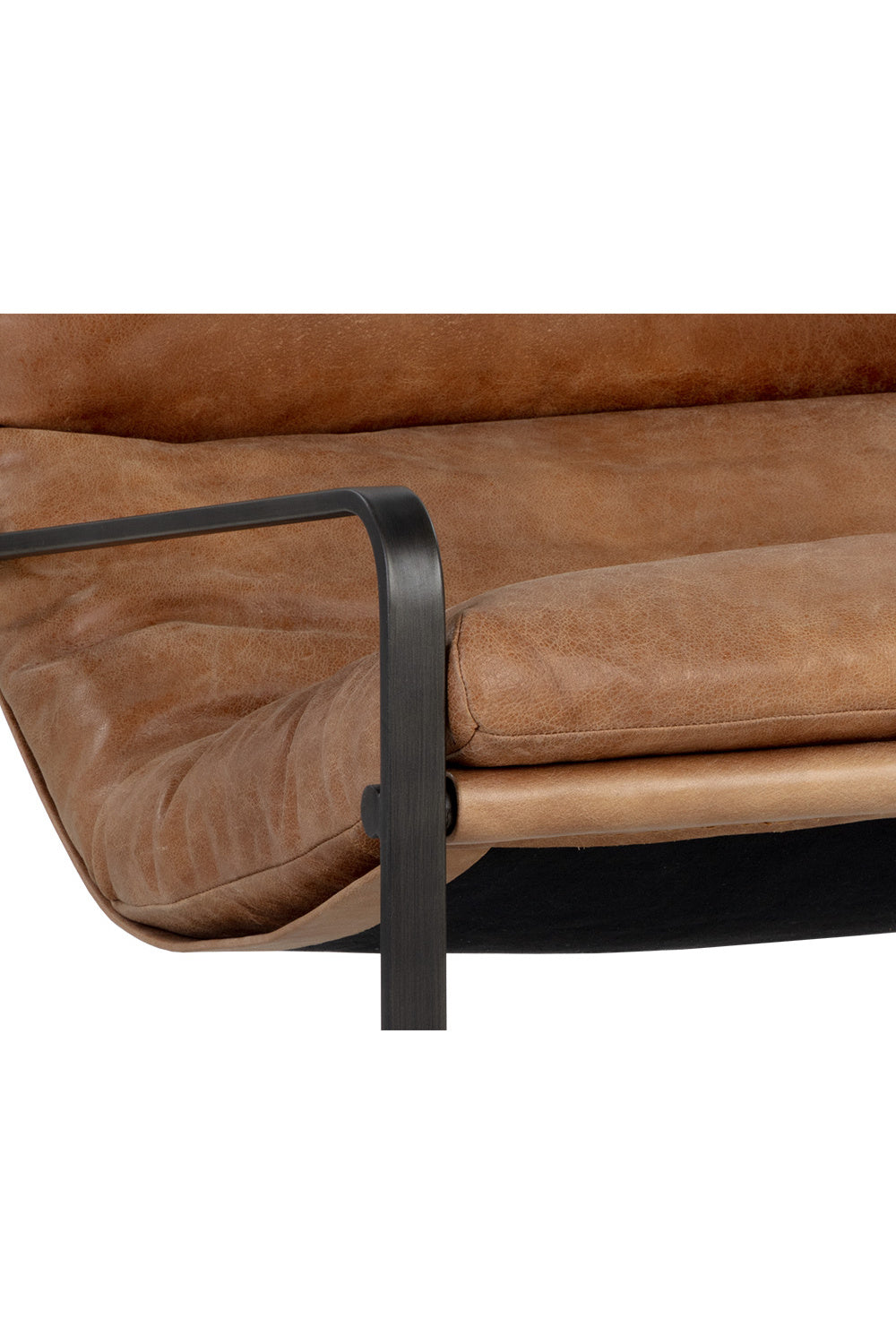Scooped Leather Lounge Chair by Splendido Zancor Accent Chair, alternate view 7