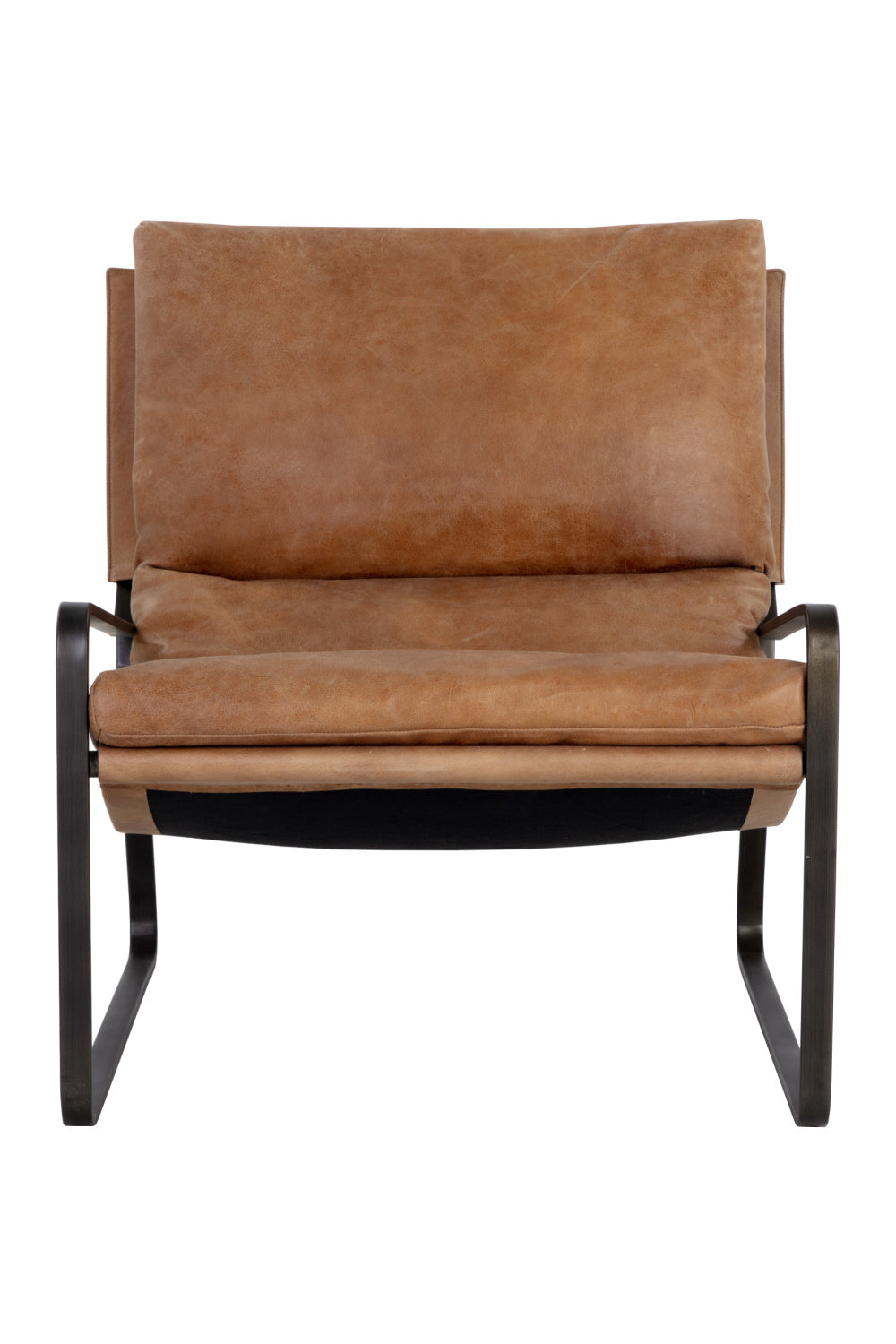 Scooped Leather Lounge Chair by Splendido Zancor Accent Chair, alternate view 3