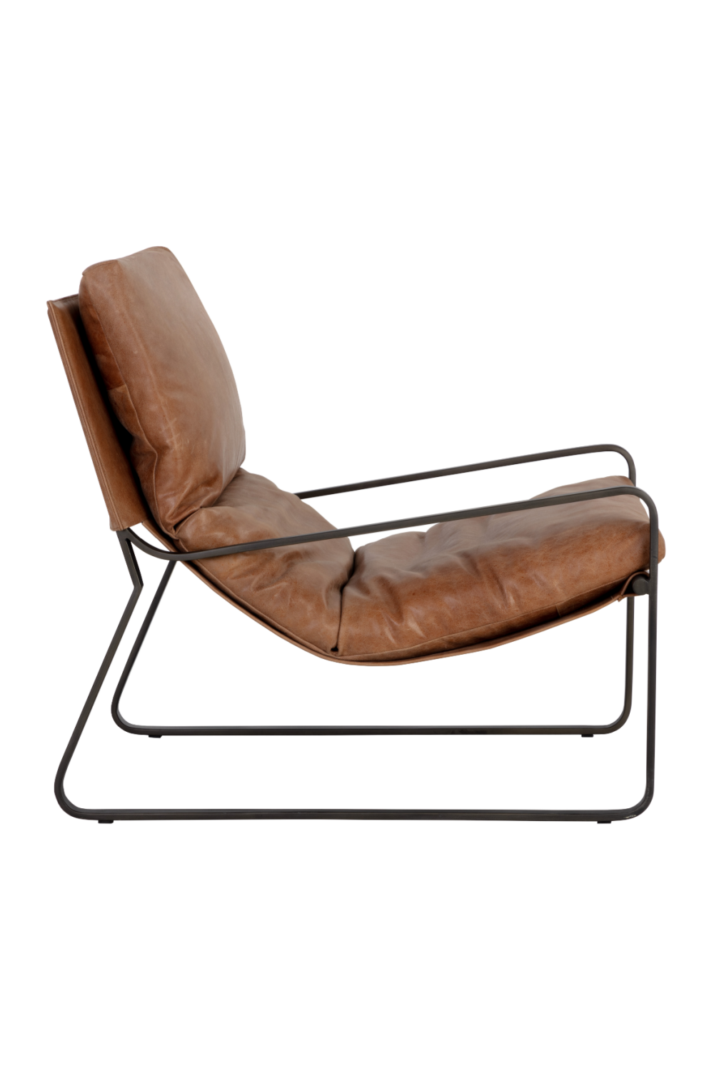 Scooped Leather Lounge Chair by Splendido Zancor Accent Chair, alternate view 4