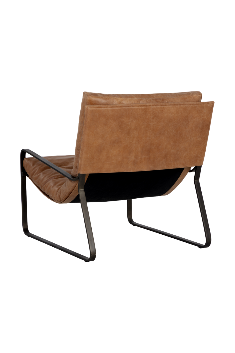 Scooped Leather Lounge Chair by Splendido Zancor Accent Chair, alternate view 5