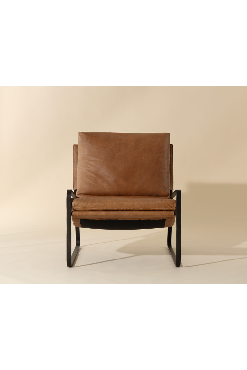 Scooped Leather Lounge Chair by Splendido Zancor Accent Chair, alternate view 10