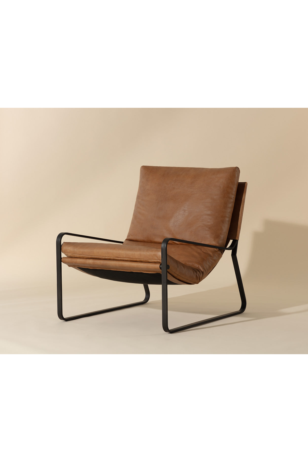 Scooped Leather Lounge Chair by Splendido Zancor Accent Chair, alternate view 11