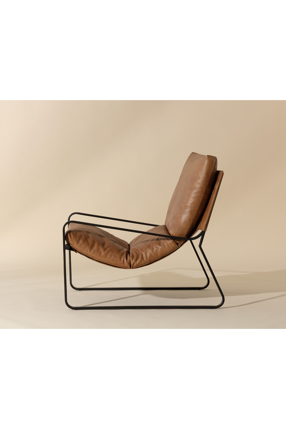 Scooped Leather Lounge Chair by Splendido Zancor Accent Chair, alternate view 12