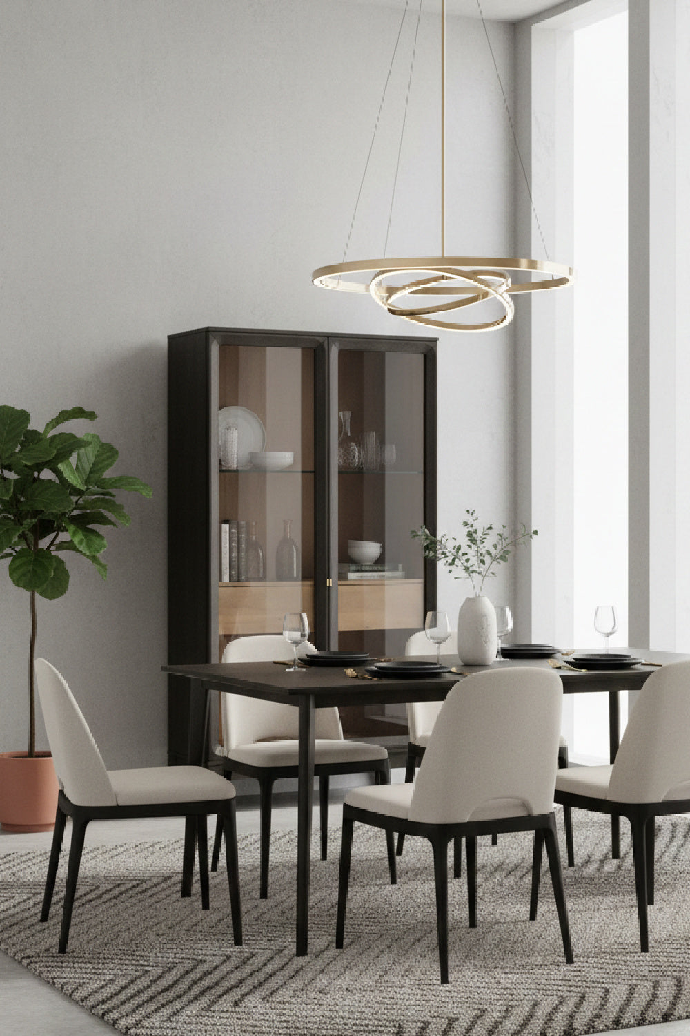 Brown Acacia 2-Door Display Cabinet by Splendido Cecilia, alternate view 2
