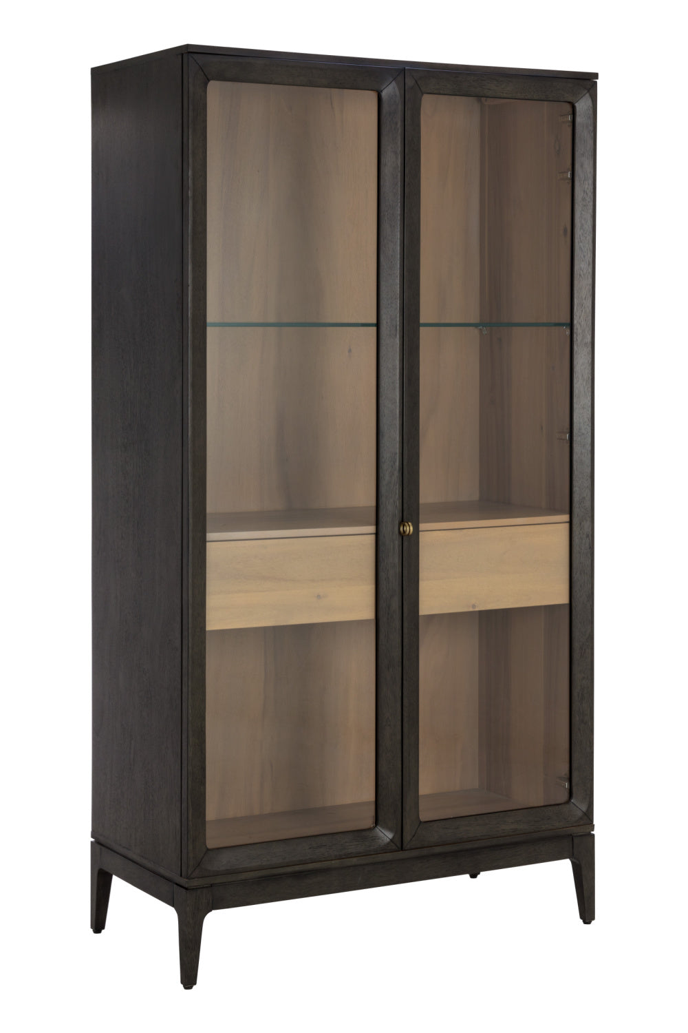 Modern European furniture - Brown Acacia 2-Door Display Cabinet - www.oroa.com