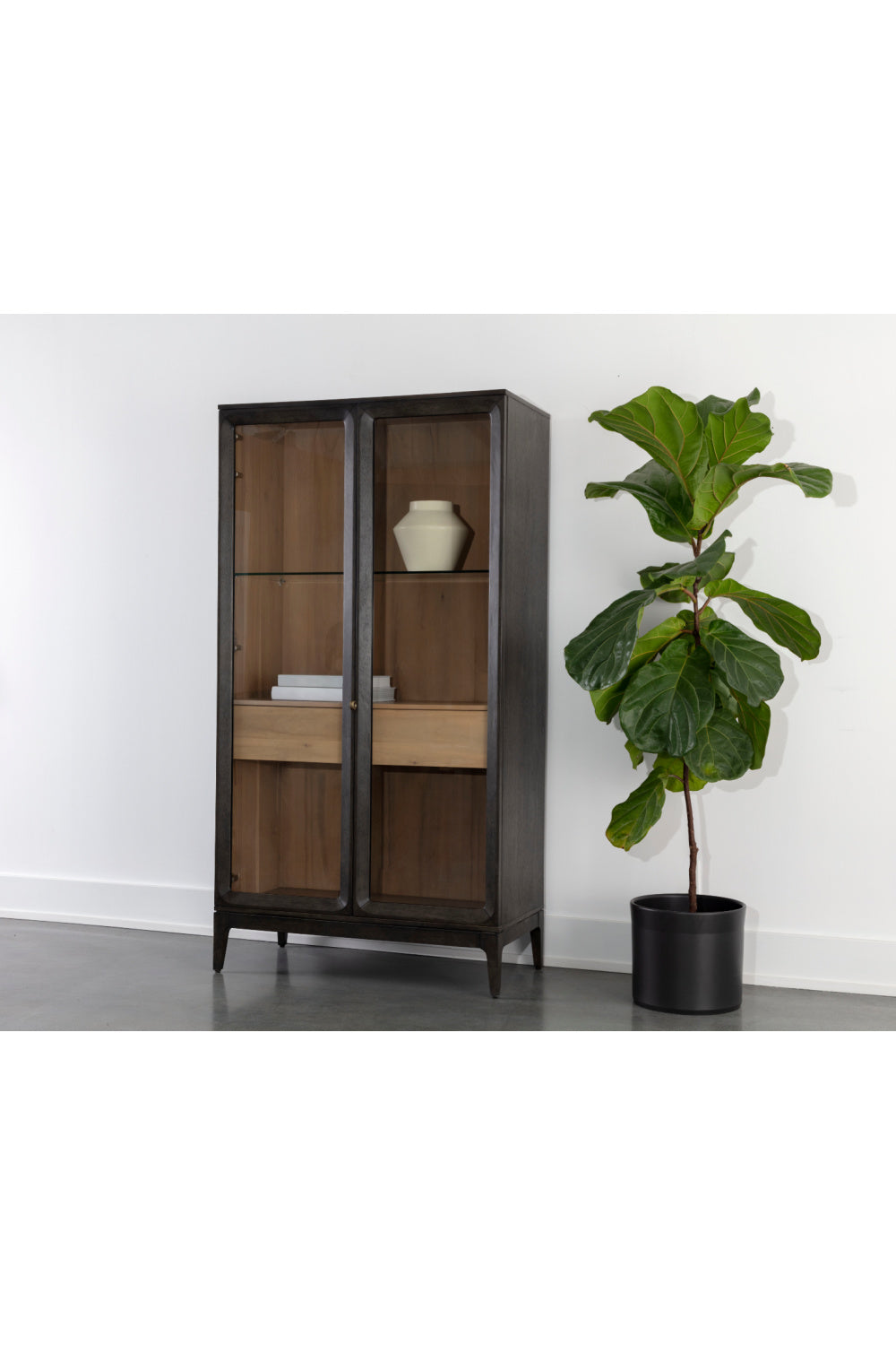 Brown Acacia 2-Door Display Cabinet by Splendido Cecilia, alternate view 8