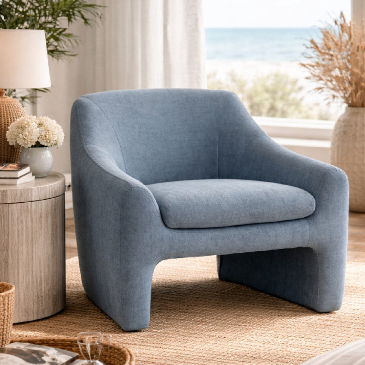 Mid-Century Blue Lounge Chair by Splendido Sterling Accent Chair, alternate view 2