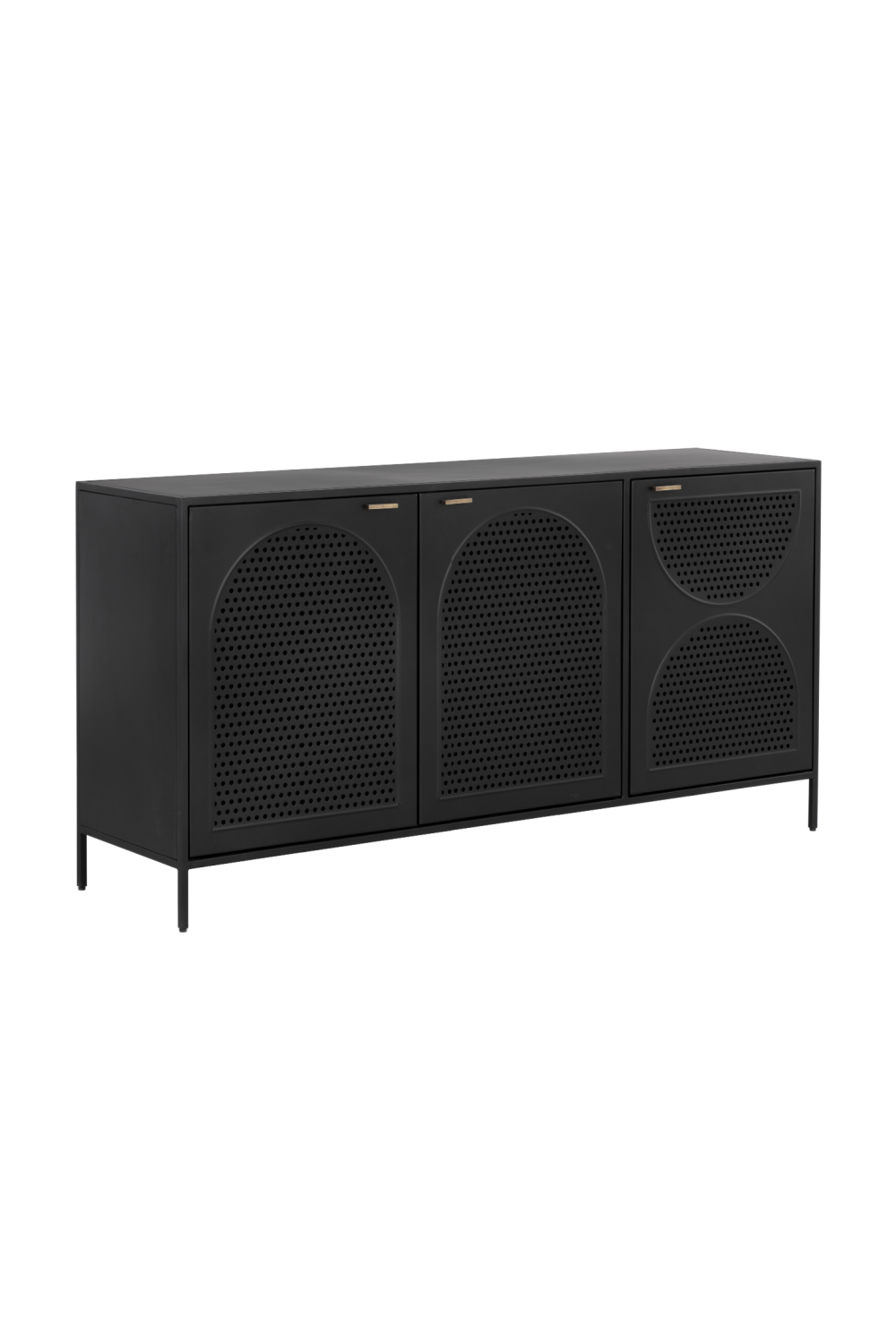Black Perforated Metal 3-Door Sideboard by Splendido Aziza