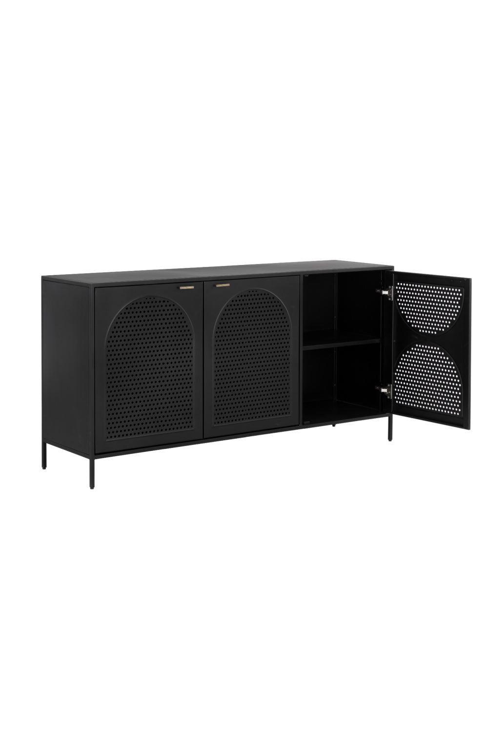 Black Perforated Metal 3-Door Sideboard by Splendido Aziza, alternate view 5