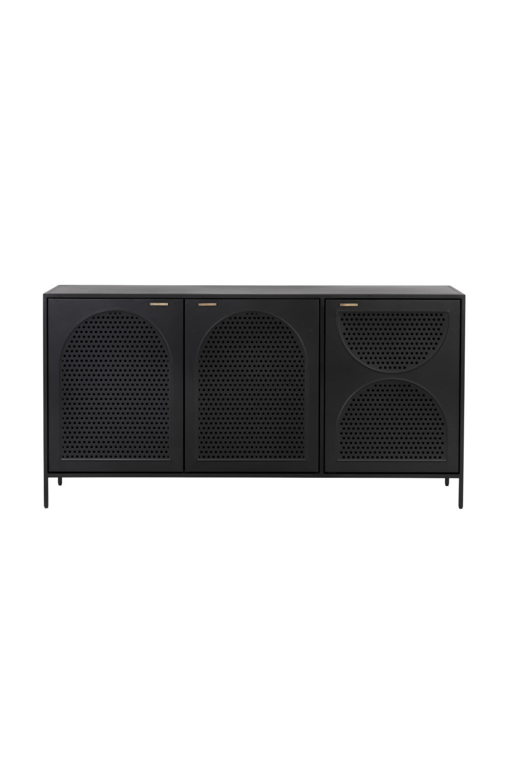 Black Perforated Metal 3-Door Sideboard by Splendido Aziza, alternate view 3